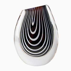Zebra Glass Vase by Vicke Lindstrand for Kosta, 1950s