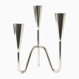 Danish Silver-Plated Candle Holder from DFA, 1960s