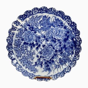 Antique Japanese Blue and White Imari Scalloped Edge Plate, 1900