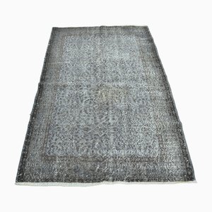 Vintage Gray Handknotted Rug, 1960