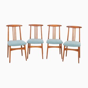 Vintage Wooden Chairs, 1950s, Set of 4