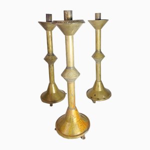 Candelabros de altar de iglesia. Juego de 3