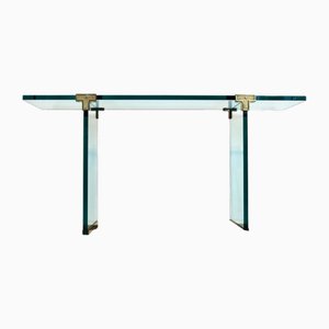 T30 Console Table in Brass and Glass by Peter Ghyczy, 1970s