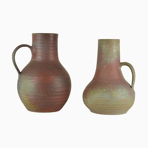 Tall Dutch Studio Pottery Vases, 1960s, Set of 2