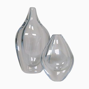 Scandinavian Modern Glass Vases by Erika Lagerbielke for Orrefors, 1990s, Set of 2