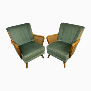 Mid-Century Chairs in Petrol, 1950s, Set of 2