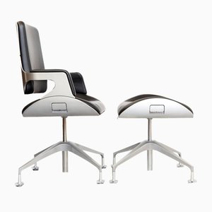 Model 151S Desk Chair and Model 100S Stool by Hadi Tehrani for Interstuhl, 2000s, Set of 2