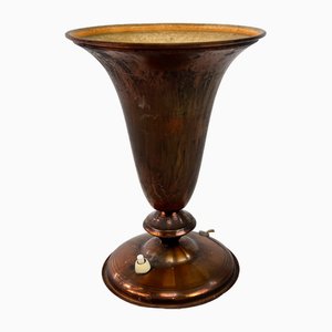 Lámpara de mesa Cáliz Mid-Century de cobre, años 50
