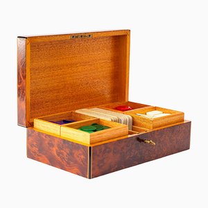 Caja de juegos Art Déco de madera de arce, Viena, años 20