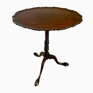 Lámpara de mesa victoriana antigua de caoba tallada, 1870