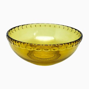 Art Deco Bowl attributed to Zawiercie Glassworks, Poland, 1950s