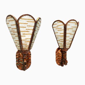 Vintage Copper and Murano Glass Appliques, Italy, 1960s, Set of 2