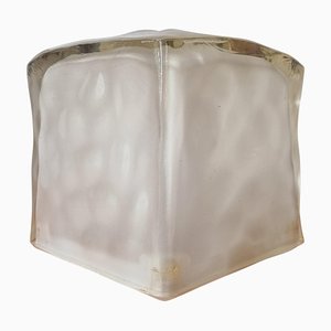 Würfelförmige Mid-Century Tischlampe aus Eisglas von Ikea, 1980er