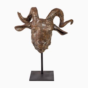Ram Sculpture in Patinated Cast Iron