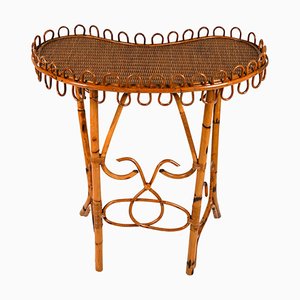 Consola Mid-Century de ratán y bambú de Franco Albini, años 60