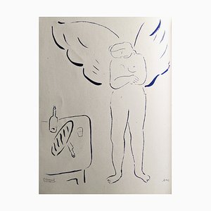 Lithographie Originale Marc Chagall, Angel, 1950