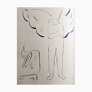 Marc Chagall, Angel, Litografía original, 1950