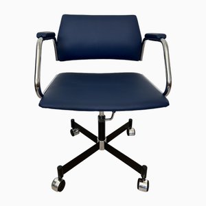 Silla de oficina azul oscuro de Kovona, años 70,