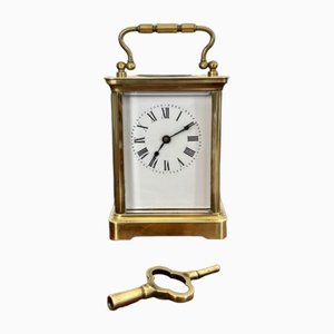 Horloge de Carrosse Victorienne en Laiton, France, 1880s
