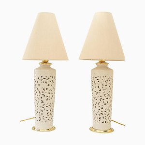 Large Ceramic Table Lamps, 1950s, Set of 2