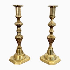 Victorian Brass Candlesticks, 1860s, Set of 2