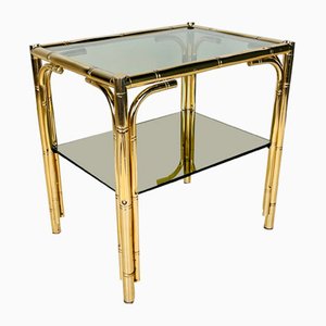 Vintage Italian Coffee Table in Smoked Glass, 1970s