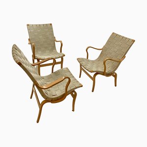 Scandinavian Modern Eva Armchairs attributed to Bruno Mathsson for Dux, 1960s, Set of 3