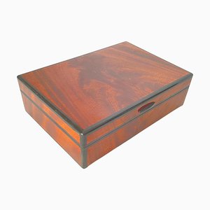 Burl Wood Cigar Box in Brown Black Color, France, 1970s