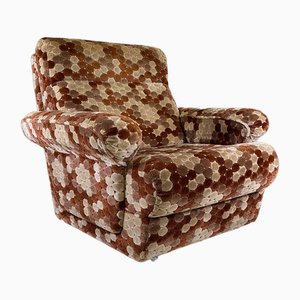 Vintage Honeycomb Velour Fabric Lounge Chair, 1960s