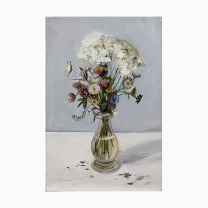 Elmar Magerram, Summer Flowers, Oil on Canvas