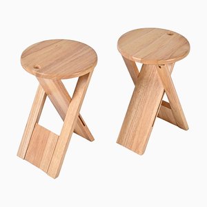 Mid-Century French TS Folding Stools by Roger Tallon for Sentou, 1970s, Set of 2