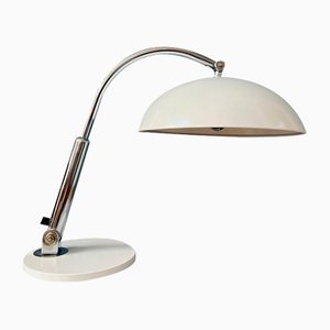 Lámpara de mesa Bauhaus 144 vintage en blanco de Herman Busquet para Hala, años 70