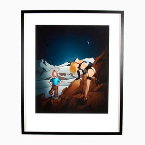 Ole Ahlberg, Composition with Tintin, Giclee Print, Framed