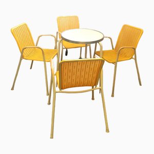 Table and Outdoor Chairs Set, 1965, Set of 5
