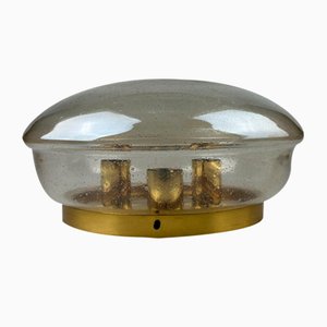 Space Age Plafoniere Ceiling Lamp in Glass from Limburg Glashütte, 1970s