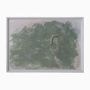 Lennart Aschenbrenner, Composition with Stick, Color Lithograph, 1986, Framed