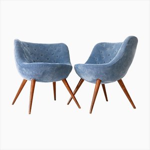 Mid-Century Easy Chairs attributed to Fritz Neth for Correcta, Germany, 1950s, Set of 2