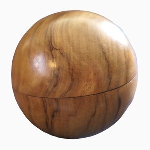 Treen Sphere Enclosing Needle and Thread Spool