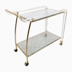 Brass and Acrylic Glass Drinks Trolley, 1970s