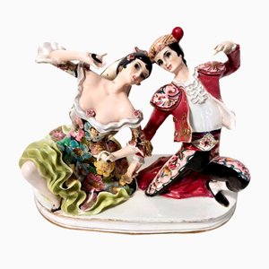 Figurines Torero et Danseuse Flamenco Vintage en Céramique attribuées à Giovanni Girardi, Italie, 1950
