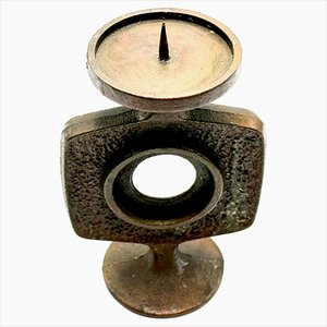 Polish Brutalist Copper Candleholder, 1970s