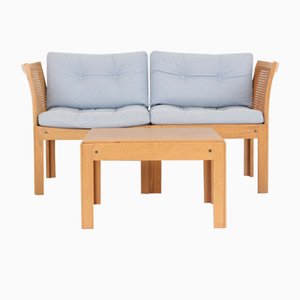 2-Sitzer Sofa und Couchtisch aus Eiche & Stoff von Illum Wikkelsøe für CFC Silkeborg, 1960er, 2er Set
