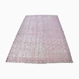 Pink Oushak Wool Rug, 1960