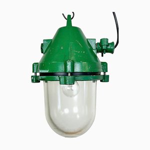 Industrial Green Explosion Proof Lamp in Cast Aluminium from Elektrosvit, 1970s