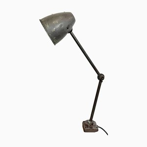 Lámpara de mesa de taller industrial marrón, años 60