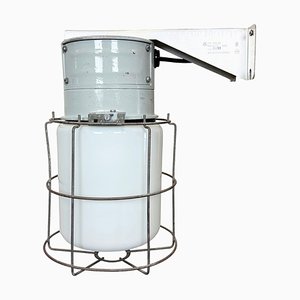 Industrial Aluminium Cage Wall Light with Milk Glass from Elektrosvit, 1970s