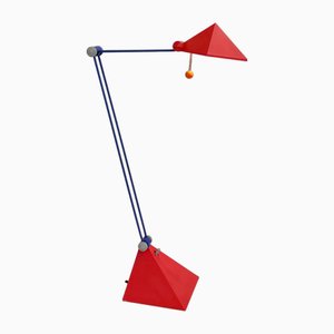 Lampe de Bureau Rouge par Lungean & Pellmann pour Brilliant Leuchten Germany, 1980s