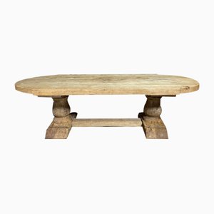 Large French Farmhouse Dining Table in Bleached Oak, 1925