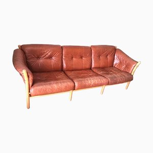 Scandinavian Sofa in Beech Wood andSkin by Arne Norell for Arne Norell Ab