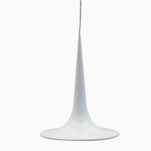 Danish White Pendant Lamp from Frandsen, 1970s